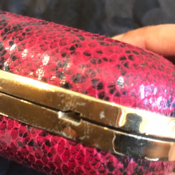 Used Snake print clutch in maroon/black.Chic💕💕 - Picture 5 of 8